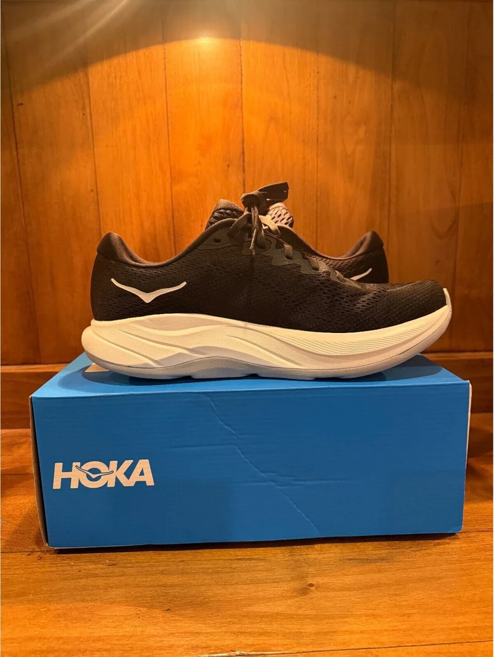 New Hoka Rincon 4 Men's Running Shoes Black/White Men's Size 10D